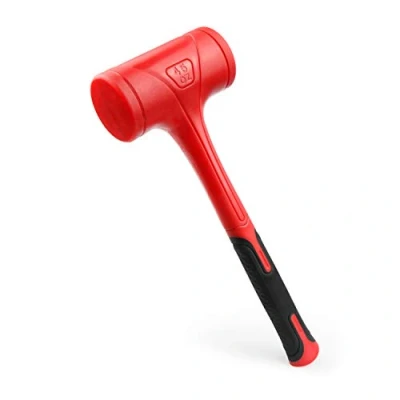 Image of YIYITOOLS Dead Blow Hammer 45oz(3LB), Red and Black, Shockproof Design, No ReboundMallet Machinist Tools Unibody Molded Checkered Grip Spark Rebound Resistant (YY 3 011)