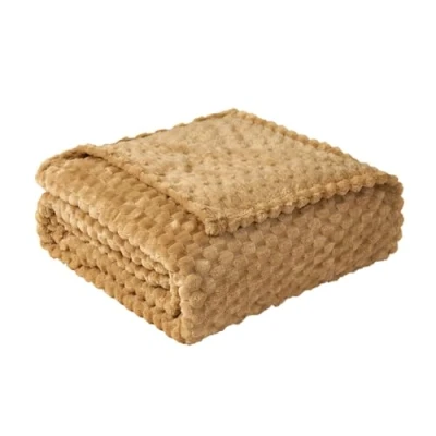 Image of Good Nite Throw Blanket 230x270 cm Fleece Versatile Soft Flannel Warm Fluffy for Bedroom Office and Living Spaces (Beige)