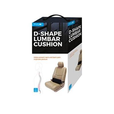 Image of Simply D Shape Lumbar Cushion, Black, One Size