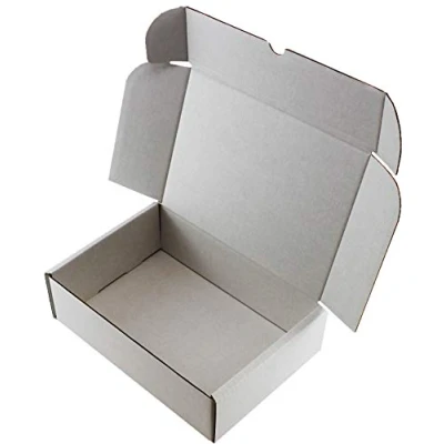 Image of White Shipping Storage Boxes Postal MAILING Gift Packet Small Parcel ☆ Size: 10&quot; x 7&quot; 3&quot; (25cm 17.5cm 7.5cm) for: A5/C5 Sized Photos, Tablets, PERFUMES (5)