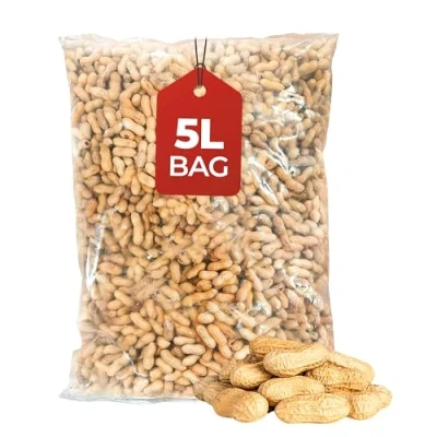 Image of Beewarm Premium Wild Bird Food 5L Bag Peanuts in Shell for Garden Birds High Energy, No Mess Feed (5L, Shell)