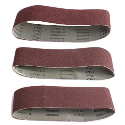 Image of 6X Wide Sanding Belts 75mm x 533mm Includes 60, 80 &amp; 100 Grits