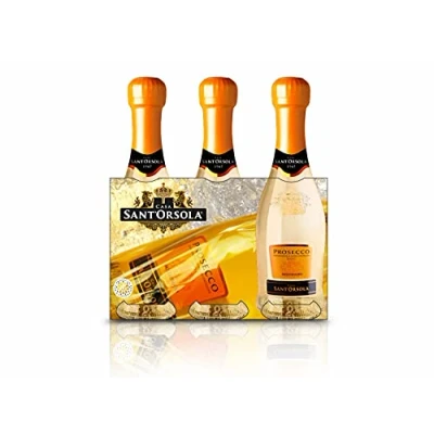 Image of Sant&#039;Orsola Prosecco DOC Extra Dry Millesimato Sparkling Italian Wine Baby Pack 3x200 ml