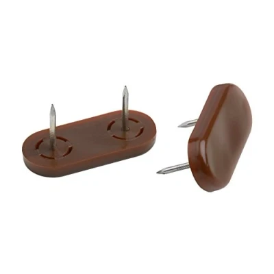 Image of Metafranc Furniture Glides 45 x 20 mm Plastic with Nail Brown 4 Pieces Twist Proof Suitable for Outdoor use/Furniture Set Insensitive Floors/Plastic Gliders / 644706