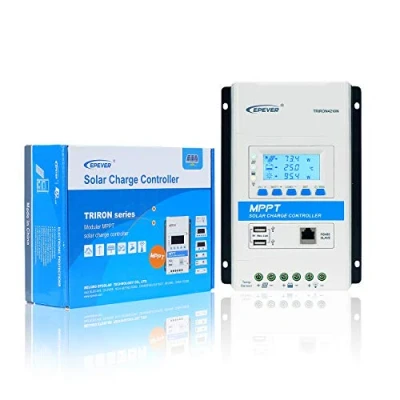 Image of EPEVER MPPT Solar Charge Controller 40A 12V/24V Auto Work Max. PV 100V Panel Regulator Modular Design with LED&amp;LCD Double USB Port for Gel AGM Sealed Flooded Lithium Battery(TRIRON4210N)