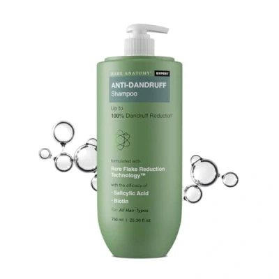 Image of Bare Anatomy Expert Anti Dandruff Shampoo Up to 100% Reduction Targets Oily Scalp and Sheds Dry Flakes 750 ML