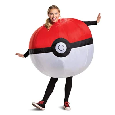 Image of Disguise Pokemon Poke Ball Adult Sized Costumes, Red &amp; White