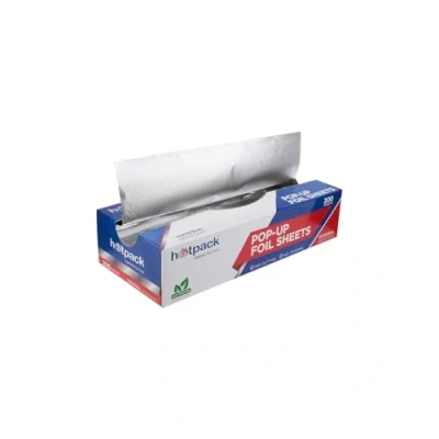 Image of 200 Count Pre Cut Deli Aluminium Foil Sheets, 30cm Pop Up Sheets for Restaurant, Disposable Food, Tin Burrito, Hot Dog or Sandwich