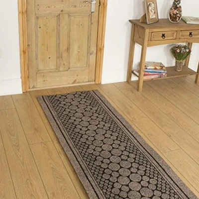 Image of eXtreme Carpet Runner for Hallways, Kitchen, &amp; Living Room Sturdy, Washable, Lightweight Custom Length Narrow Rug Non Slip Rubber Backed 66cm Wide x 91cm Long Cork Beige