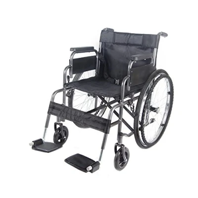 Image of Lightweight folding wheelchair, PALDIN self propelled Portable wheelchair With Running Brakes, Removable Footrests, Armrest (Grey)