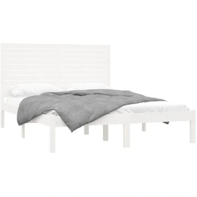 Image of vidaXL Bed Frame without Mattress White 160x200 cm Solid Wood
