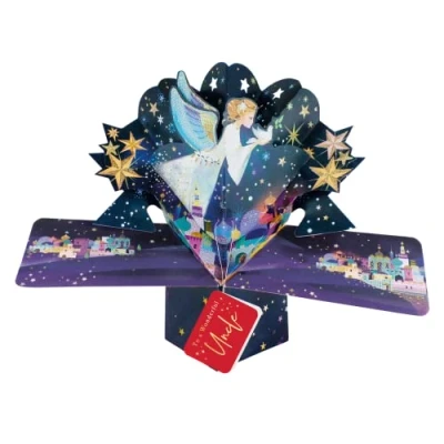 Image of Uncle Christmas Card 3D Angel Pop Up Xmas Greeting Cards POP059X48