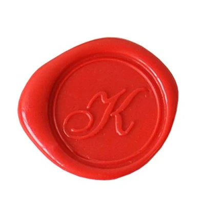 Image of Herbin 40311T Modern English Handwriting brass disc for sealing wax, letter K