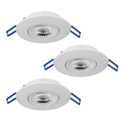 Image of Eglo Set of 3 recessed LED spotlights Zujar, spot Lights Made White Plastic, Round Ceiling Lamps, Warm White, Ø 3.4 in