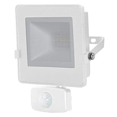 Image of Luceco LED Eco Slimline Floodlight with PIR Sensor, 10 Watts, White