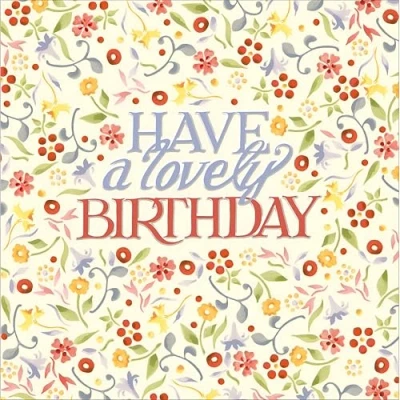 Image of Woodmansterne Female Birthday Card Happy with Floral Emma Bridgewater Design and Embossed &#039;Have a Lovely Birthday&#039; Message for Women
