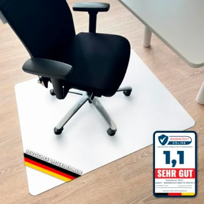 Image of Chair Mat for Hard Floors Colour Office Underlay Mat, Polypropylene Floor Protection Thickness: 1.9 mm (90 x 120 cm, Semi transparent)