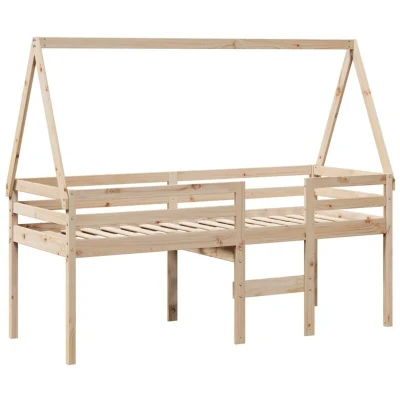 Image of vidaXL High Sleeper Bed without Mattress 90x190 cm Single Solid Wood Pine