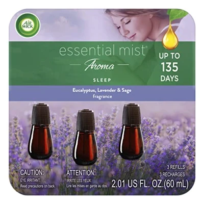 Image of Air Wick Essential Mist Triple Refills, Sleep, Pack 3 x 20ml, Natural Oils, Last up to 135 days, freshener