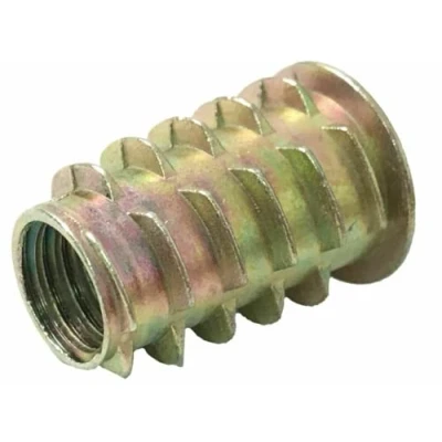 Image of M4 M5 M6 M8 M10 THREADED HEX DRIVE INSERT FIXING TYPE D WOOD SCREW INSERTS NUTS (M10 x 25mm)