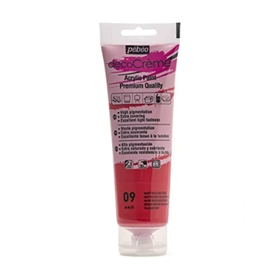 Image of Pebeo 120ml DecoCreme, Acrylic, Volcanic Red, 14 x 4.5 6.5 cm
