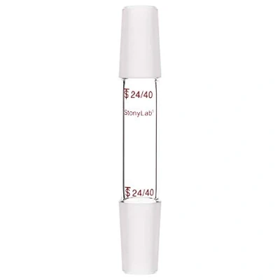 Image of stonylab Glass 24/40 Straight Laboratory Adapter, Borosilicate 70 mm Between Two Ground Inner Standard Taper Joints for Lab Supply