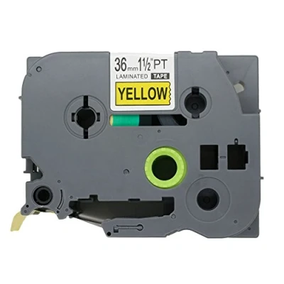 Image of Fassport 1 Pack Black on Yellow Label Tape Compatible for Brother P Touch TZ 661 TZe 36mm 1/2&quot;
