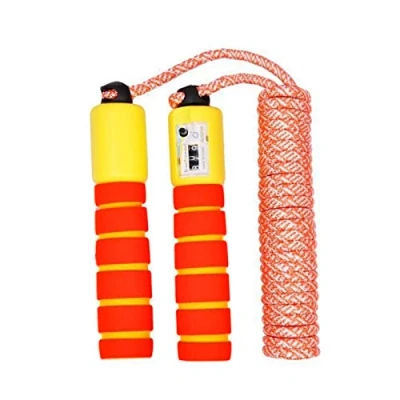 Image of Sunshine smile Skipping Rope for Children Crossfit Fitness Boxing MMA Adult Men Women Gym Burning Calorie Speed Jump (Red Yellow)