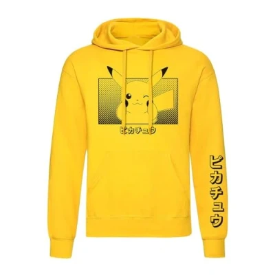 Image of Pokémon Unisex Hoodie Pikachu Katakana Yellow