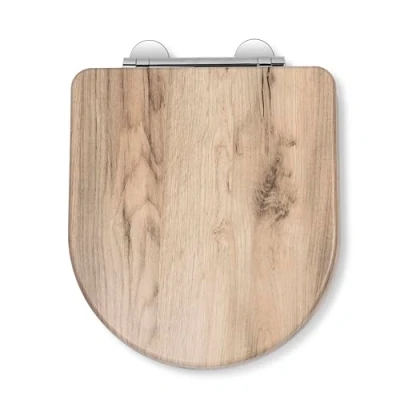 Image of Croydex Varese Grey Oak Toilet Seat Soft Close, Adjustable Hinges, Quick Release for Easy Cleaning, Treated with Anti Bacterial Hygiene &#039;n&#039; Clean, Durable Moulded Wood, All Fittings Included