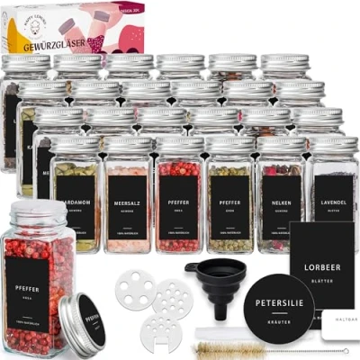 Image of Happy Lemuro Spice Jars Set Square Container