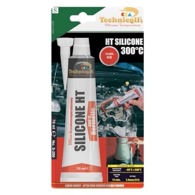 Image of RED HIGH TEMPERATURE SILICONE ADHESIVE SEALANT 70ml HEAT RESISTANT 300&#039;C &quot;liquid gasket&quot;