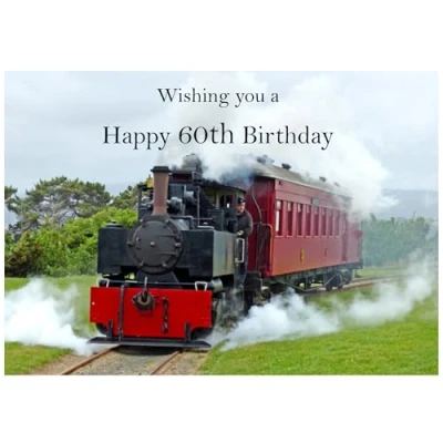 Image of Beebooh cards steam train 60th birthday card
