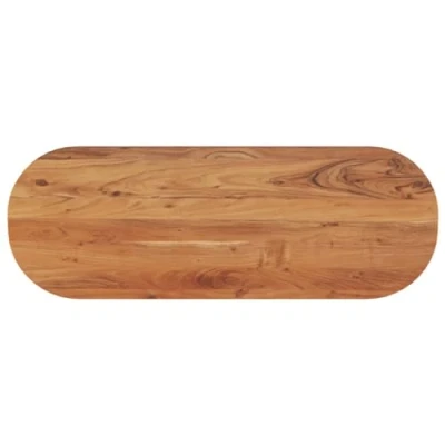 Image of vidaXL Solid Acacia Wood Table Top Oval, Unfinished and Customizable for Multiple Uses, Dining Room Suitable, Size 110x40x3.8 cm