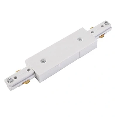 Image of Litecraft Double Live Connector for Track Light Circuit Mains Fitting (White)