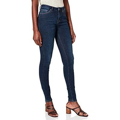 Image of SELECTED FEMME Women&#039;s Slfida Mw Dark Blue Noos W Skinny Jeans, (Dark Denim), 26W 32L UK