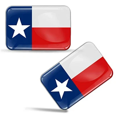 Image of 2 x 3D Domed Silicone Stickers Decals Texas State Flag Car Motorcycle Helmet F 57
