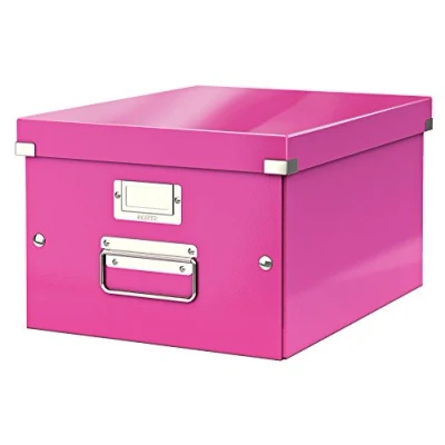 Image of Leitz A4 Storage Box, Click and Store Range 60440023, Medium, Pink
