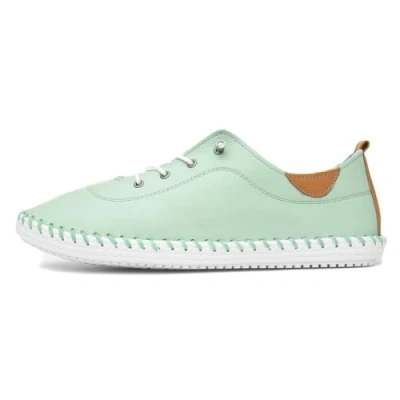 Image of Ladies St. Ives Mint Leather Plimsoll 8