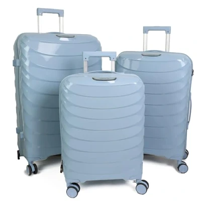 Image of DIVCHI Luggage Sets 3 Piece Hard Shell Expandable Suitcases Lightweight Travel Trolley Suitcase with Spinner Wheels TSA Lock Telescopic Handle (Light Blue)