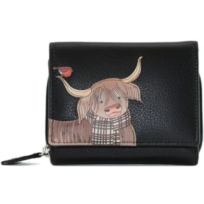 Image of Mala Leather Callum The Coo Collection Small Purse RFID Blocking 3665_23 Black