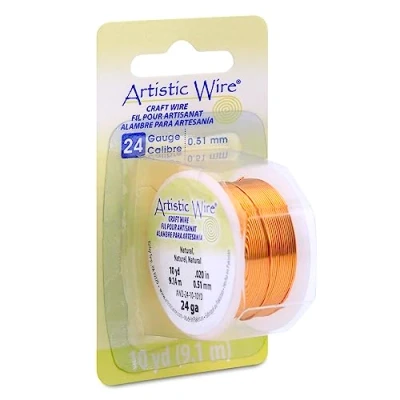 Image of Artistic Wire Colored Copper Craft Wire, Natural, 24 Gauge / .51 mm, 10 yd 9.1 m