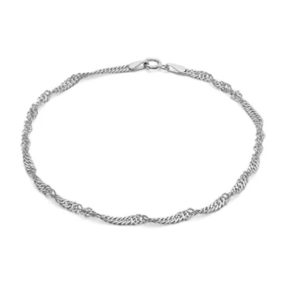 Image of Carissima Gold Women&#039;s 9 ct White 45 Twist Curb Bracelet 19 cm/7.5 inch