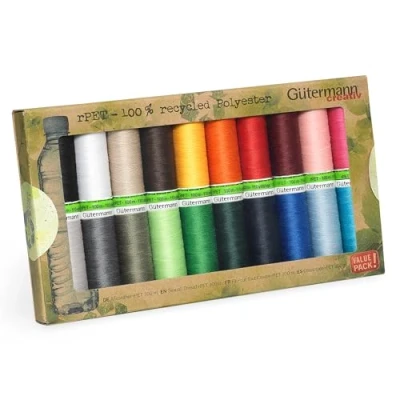 Image of Gütermann creativ Sewing Thread set rPET with 20 spools Sew all 100 m