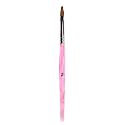 Image of Alexnailart 1pcs Pink Kolinsky Sand Acrylic Brush Nail Art Builder Painting Equipment