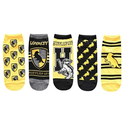 Image of Harry Potter Hufflepuff Juniors/Womens 5 Pack Ankle Socks Size 4 10