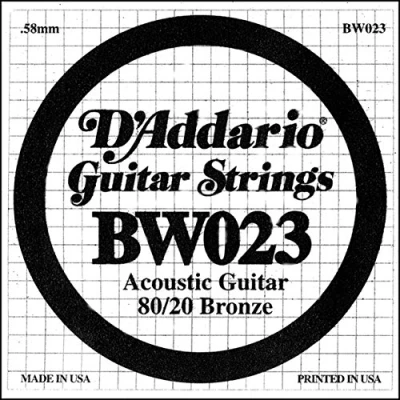 Image of D&#039;Addario BW023 .023 Bronze Wound Single String for Acoustic Guitar