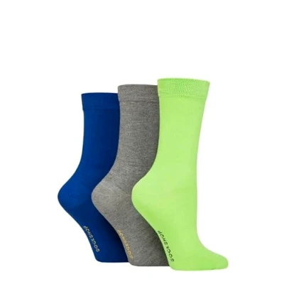Image of Women&#039;s 3 Pair SOCKSHOP Bamboo Bright Gift Boxed Socks Kiwi 4 8 Ladies