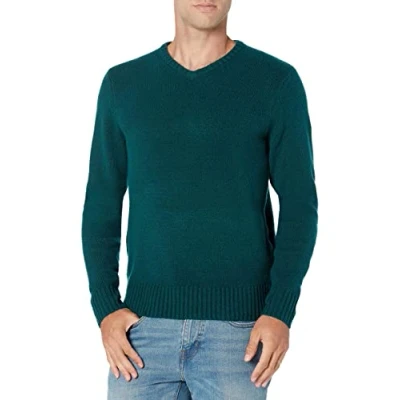 Image of Amazon Essentials Men&#039;s Long Sleeve Soft Touch V Neck Jumper, Forest Green, XL