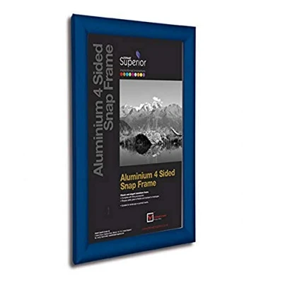 Image of Stewart Superior A3 Aluminium 4 Sided 25mm Front Loading Picture/Poster Snap Frame Blue BLUEA3